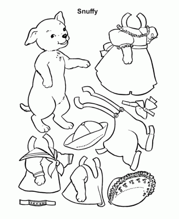 BlueBonkers - Youth Activity Sheets - Paper Dolls - Doggie Cut Out