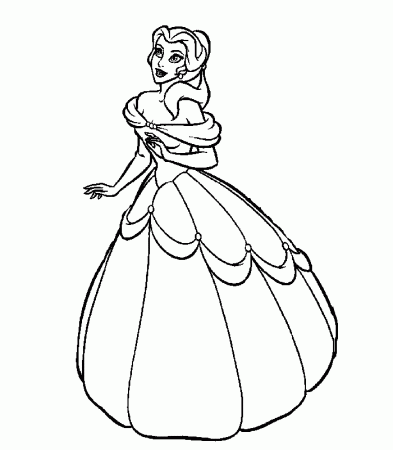 Princess Belle Coloring Pages For Kids 734 | Free Printable 