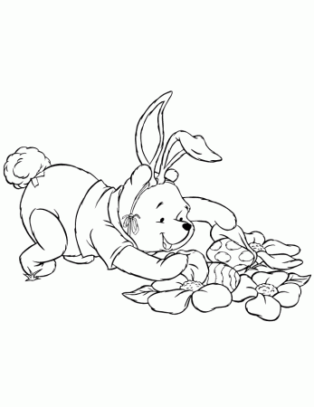 winnie the pooh at easter Colouring Pages (page 2)