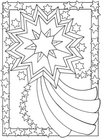 Sun, Moon and Stars | CLIPART COLORING PAGES