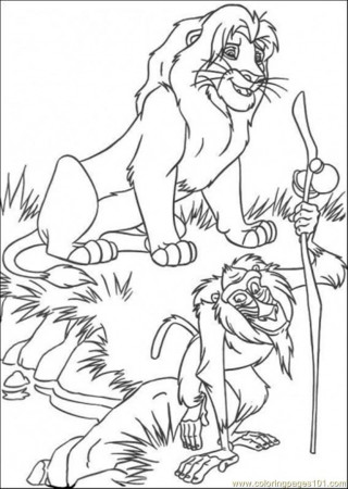 Coloring Pages Musafa And Rafiki (Cartoons > The Lion King) - free 