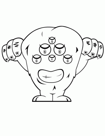 one eyed monster Colouring Pages