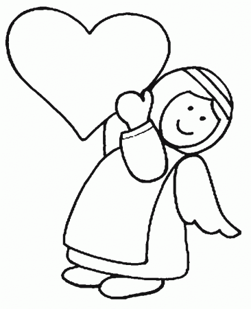 Free Angel Coloring Pages , letscoloringpages.com , Cute Angel for 