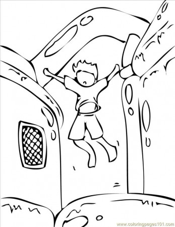 Coloring Pages Bouncy House Ink (Architecture > Houses) - free 
