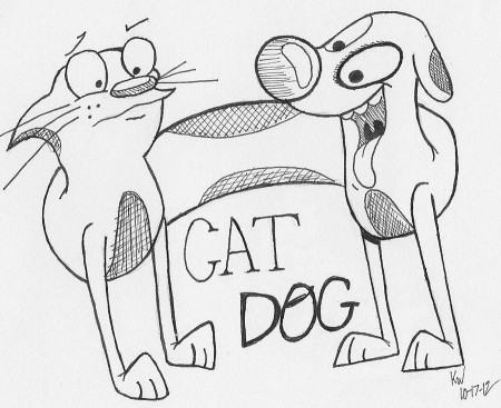 CatDog (Pencil)- by Threedino on deviantART