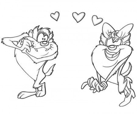 Tazmania Devil Love Coloring Pages : New Coloring Pages