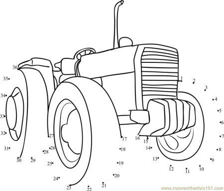 Connect the Dots Farming Tractor (Transporation > Tractor) - dot 