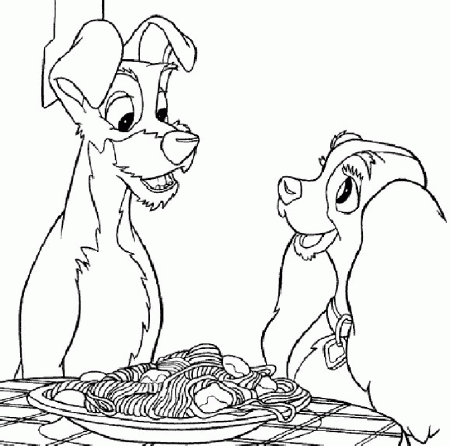 Lady and the Tramp Coloring Pages 12 | Free Printable Coloring 
