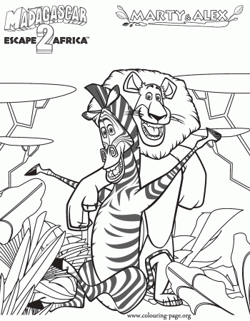 Madagascar - Marty and Alex coloring page