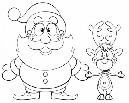 Download Xmas Santa Reindeer Coloring Pages Or Print Xmas Santa 