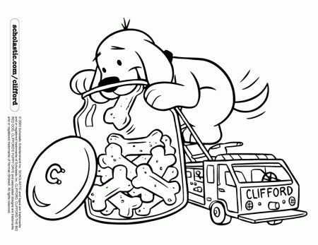 Snack Time For Clifford Coloring Page | Clifford