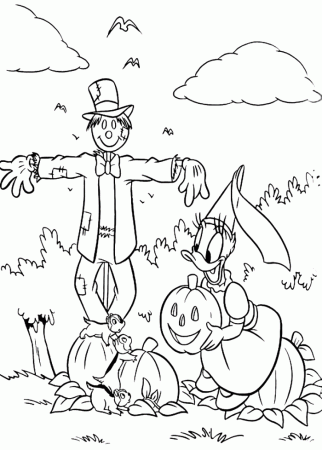 Daisy in Halloween Day Coloring Page - Disney Coloring Pages on 