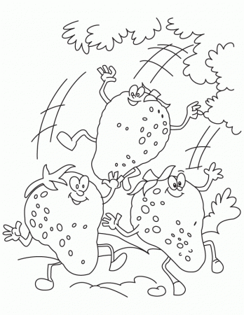 Strawberry in garden coloring pages | Download Free Strawberry in 