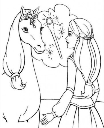 barbie a faenglish horse Colouring Pages