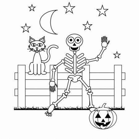 Download Coloring Pages For Kids Halloween Skeleton Or Print 
