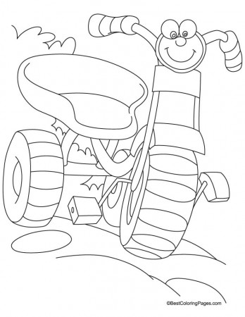 Tricycle coloring page 8 | Download Free Tricycle coloring page 8 