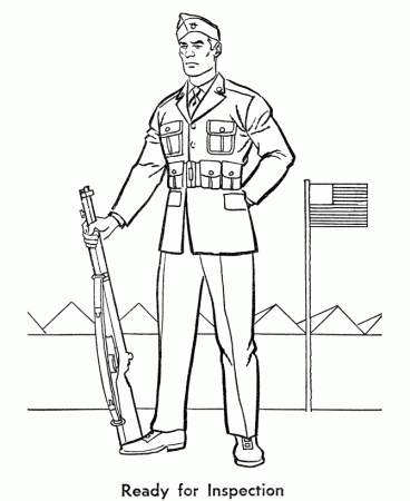 Armed Forces Day Coloring Pages | Marine ready for inspection 