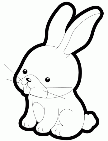 Cute Baby Rabbit Coloring Page | HM Coloring Pages