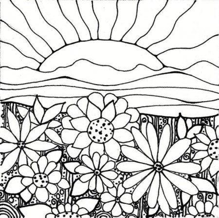 Print Flower Garden Coloring Pages Printable or Download Flower 