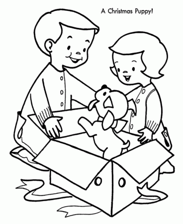 Christmas Morning Coloring Pages - Christmas Puppy Coloring Sheet 