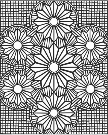 mosaic coloring page printable diy design patterns