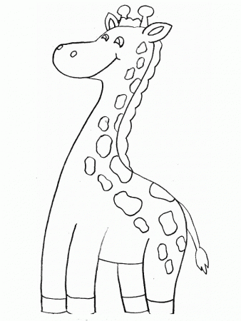 Smiling Giraffe Coloring Page | Kids Coloring Page