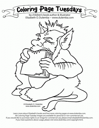 dulemba: Coloring Page Tuesday - Reading Troll