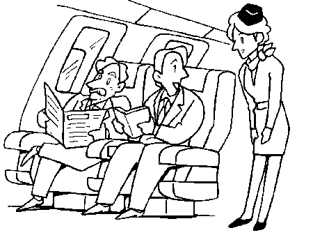 Flight Attendant Colouring Page