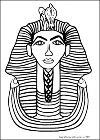 Tut Gold Mask Ancient Egyptian King King Tutankhamun Colouring 