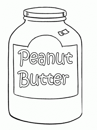 Jar Of Peanut Butter Coloring To Print - Food Coloring Pages 