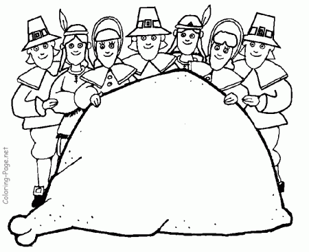 Fun Thanksgiving Coloring Pages - Many Pilgrims