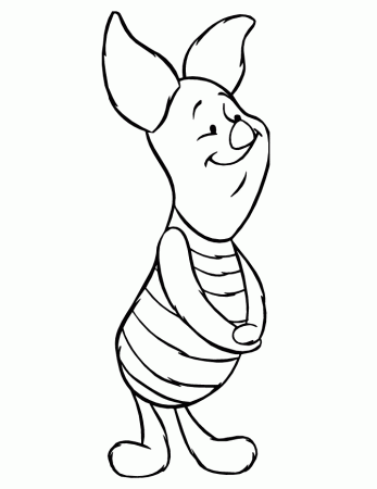 Piglet Listening Patiently Coloring Page | HM Coloring Pages