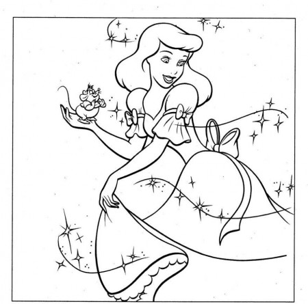 Cinderella Coloring Pages : Princess Cinderella Coloring Pages for 