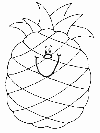 Printable Pineapple2 Fruit Coloring Pages - Coloringpagebook.com