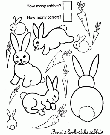 Easter Bunny Activity sheet to Print | kids coloring pages 