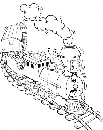 A Very Tired Train Coloring Pages - Transportation Coloring Pages 