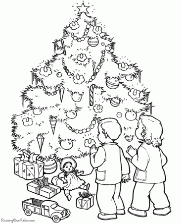 Kid's Christmas Tree Coloring Pages - 003