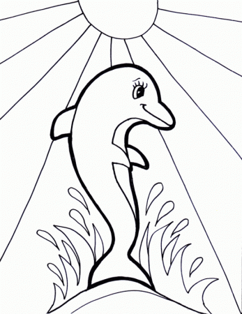 Printing Dolphin Which Is Exposed To The Sun Coloring Page 