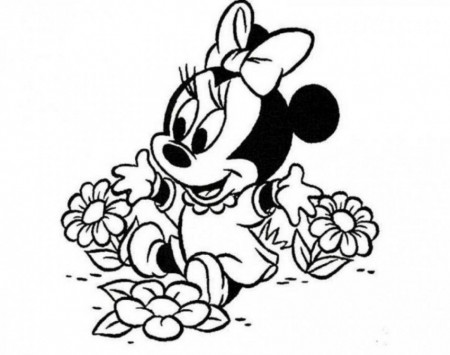 Cute Baby Minnie Flower Disney Coloring Pages Id 44820 244954 Baby 