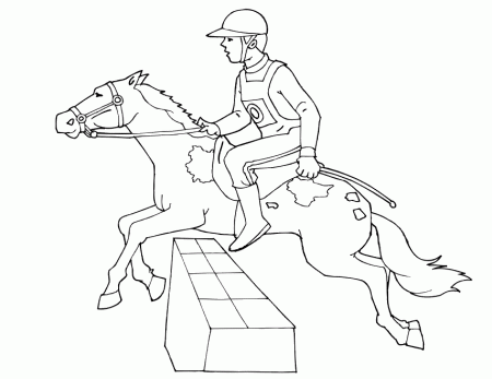 Jumping Horse Coloring Page | Block Hurdle