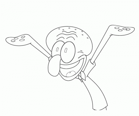3 Squidward Coloring Page