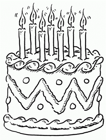 Coloring Pages Of Birthday Cakes