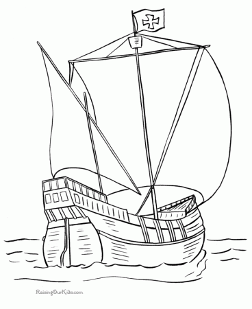 Columbus Day Coloring Pages Of Columbus Discovered America