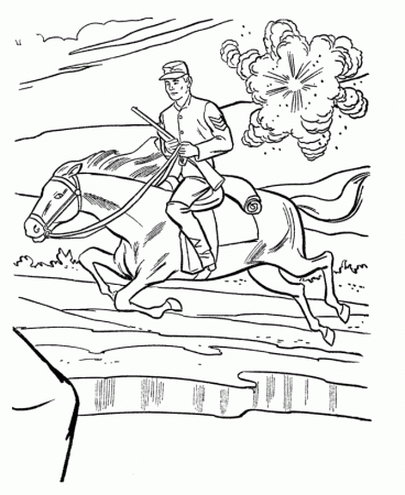 USA-Printables: Union cavalry soldier coloring page - America 