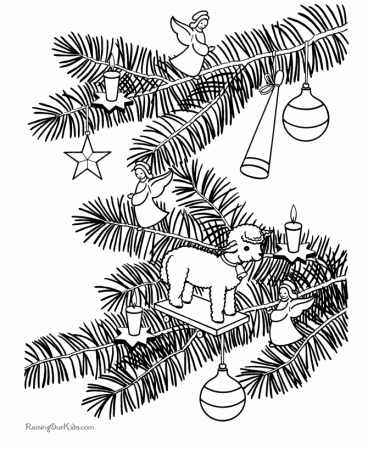 Christmas Tree Ornaments Coloring Pages Free