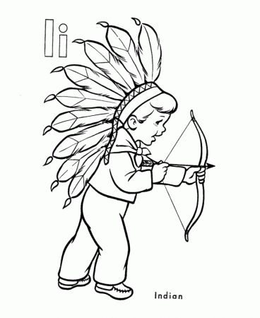 american indian boy Colouring Pages