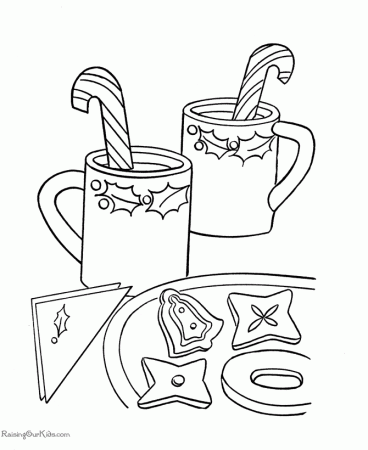 Free printable coloring pages - Christmas Candy Canes!
