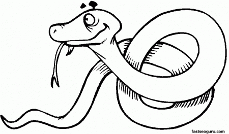 Animal Coloring Free Printable Coloring Page Snake (Reptile 