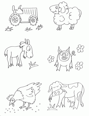 Farm Animals Colouring Pictures For Kids