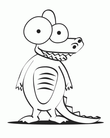Crazy-eyed Gator - Free Printable Coloring Pages